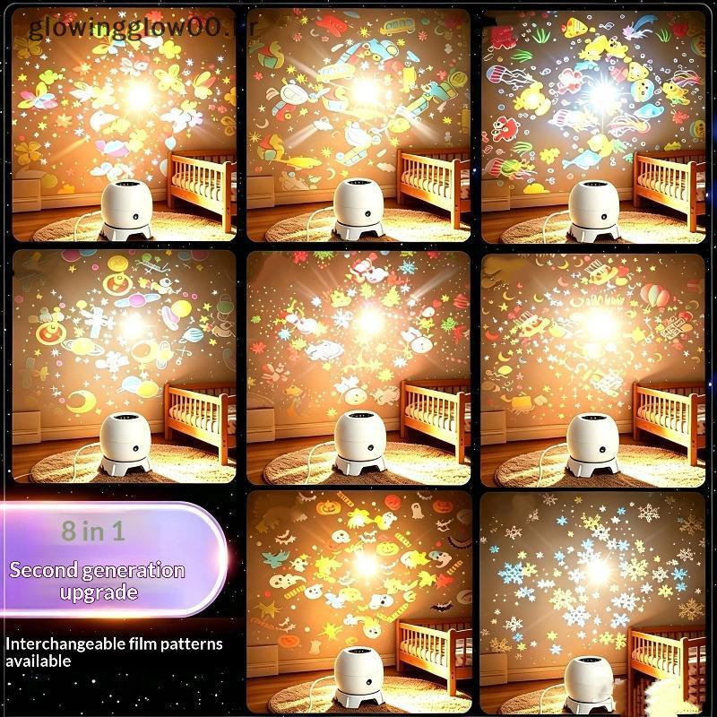 glowingglow Ocean Rotating Projection Night Light , LED Starry Lamp , USB , Decoração De Natal BR