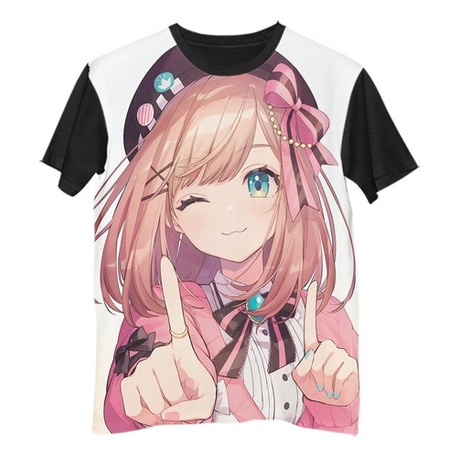 Pt Camisa Camiseta Anime Cute Girl Pink Rosa Colegial G1418