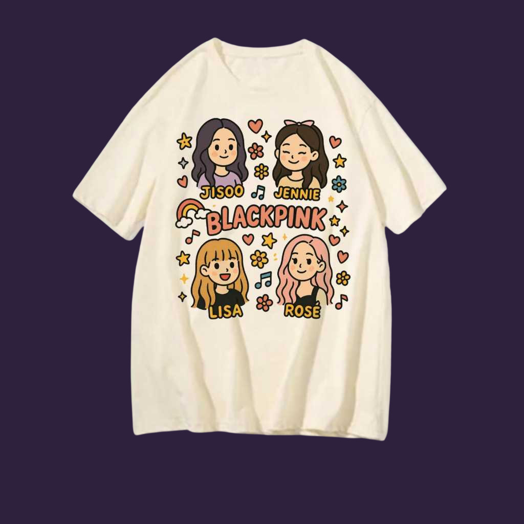 Camiseta Black Pink funny cute banda blusa jisoo kpop cantoras kpop blackpink Camisa 100% Algodão