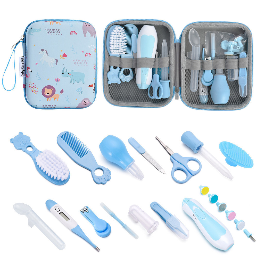 Pink Cute Mum Baby Kit Cute Kids 20-piece Nail Feeder Newborn Hairstyle Set EVA Brush Bath Cleaning Care