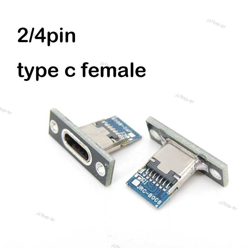 2Pin 4Pin Tipo-C USB Jack 3.1 Conector Fêmea Porta De Carregamento Montagem Soquete Placa De Fixação 17BR1
