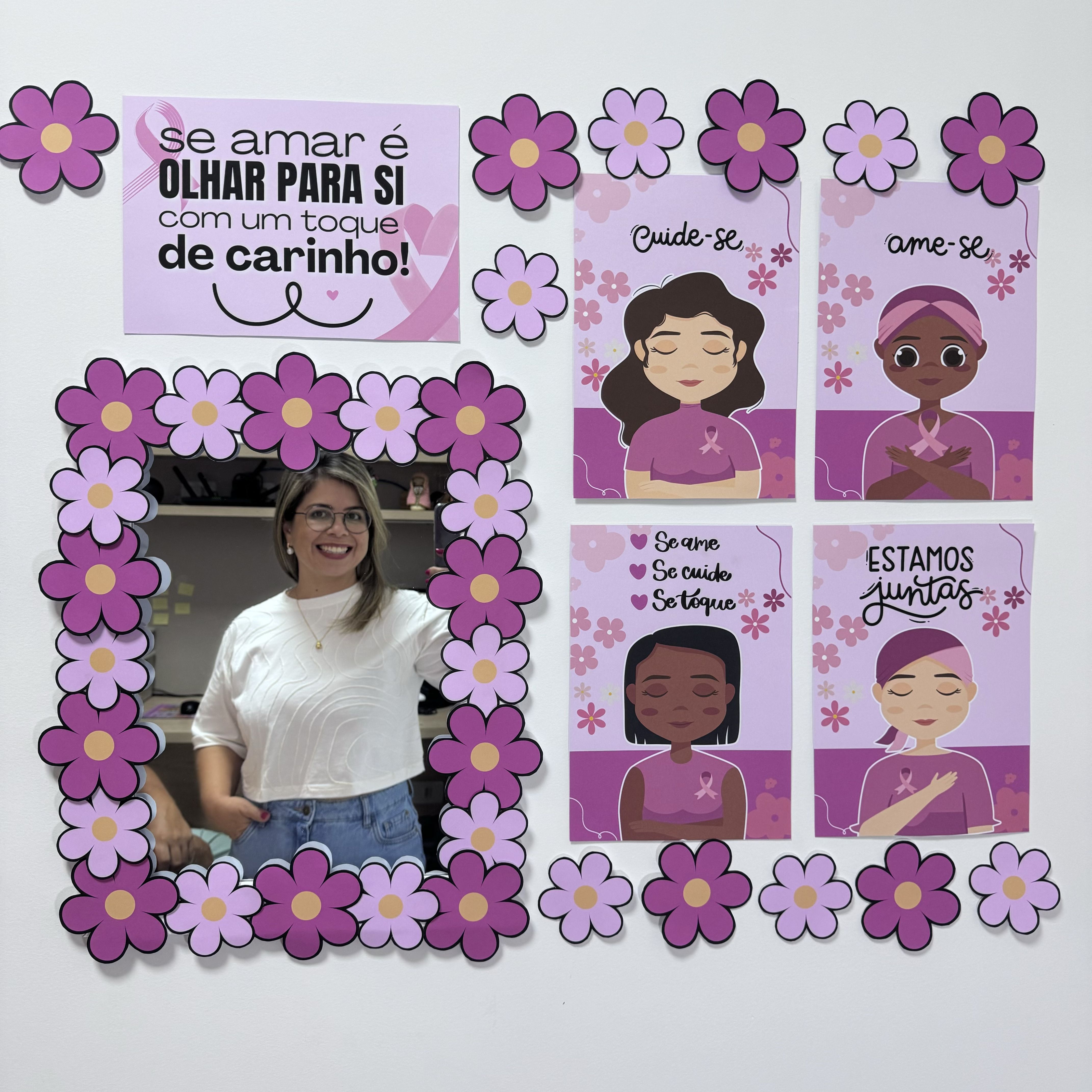 Painel Outubro Rosa - Toque de cuidado