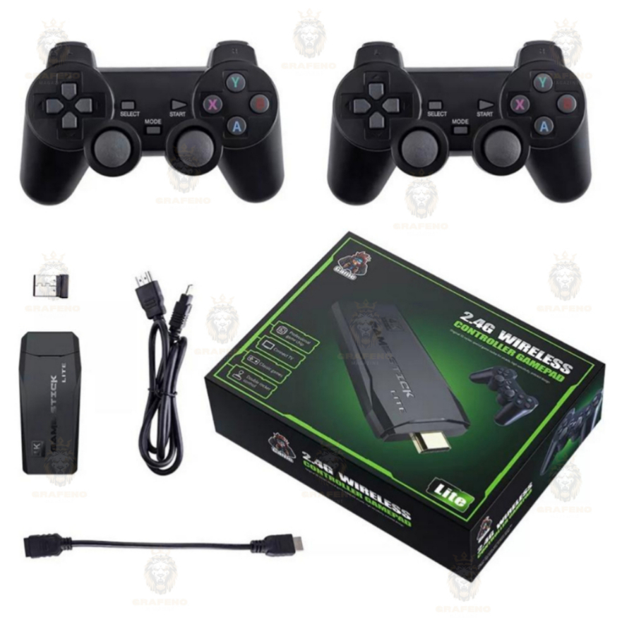 Videogame Stick 20MIL JOGOS - 2 Controles Sem Fio Wireless Console Original Portátil Jogos Retro
