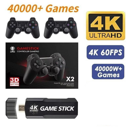Vídeo Game Stick GD10 4k 3D 64GB Console Emulador Retro Portátil 2 Controles Wireless