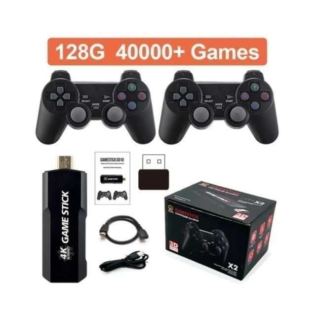 Oferta Game Stick Controller Gamepad X2 3D Wireless 4k Retrô 128 GB AV
