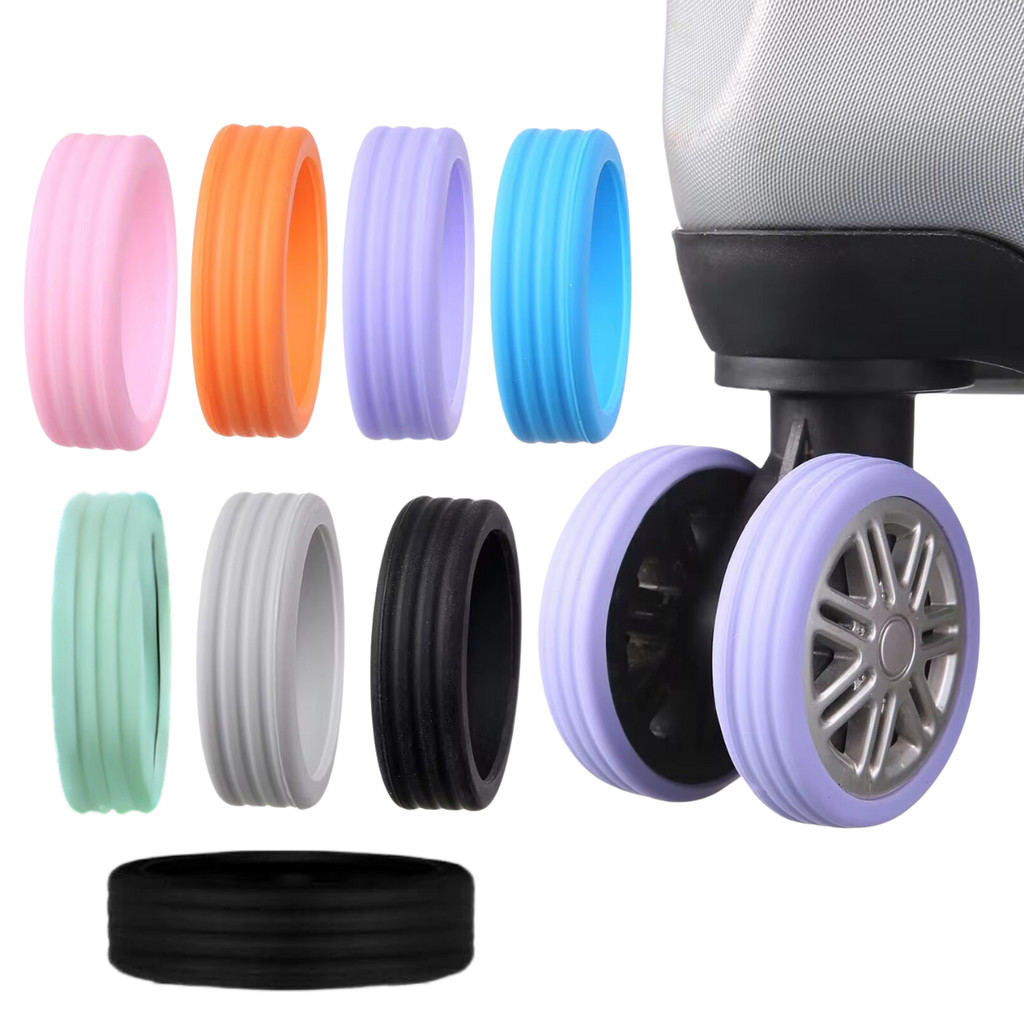 8 Capa Protetora De Roda De Bagagem Silicone Com Amortecimento De Ruído