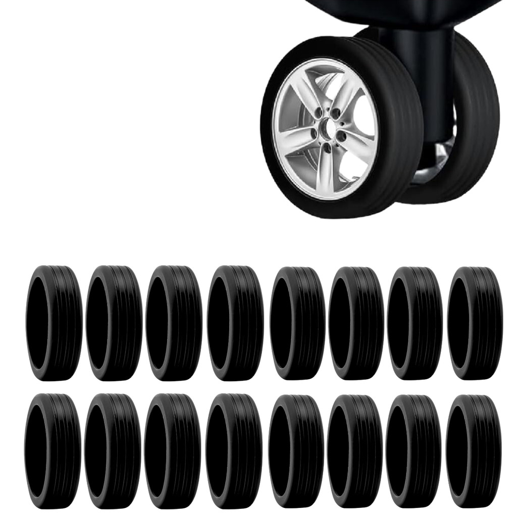 16 Pcs Protetor De Bagagem De Rodas Capa Silicone Anti Ruído Sujeira