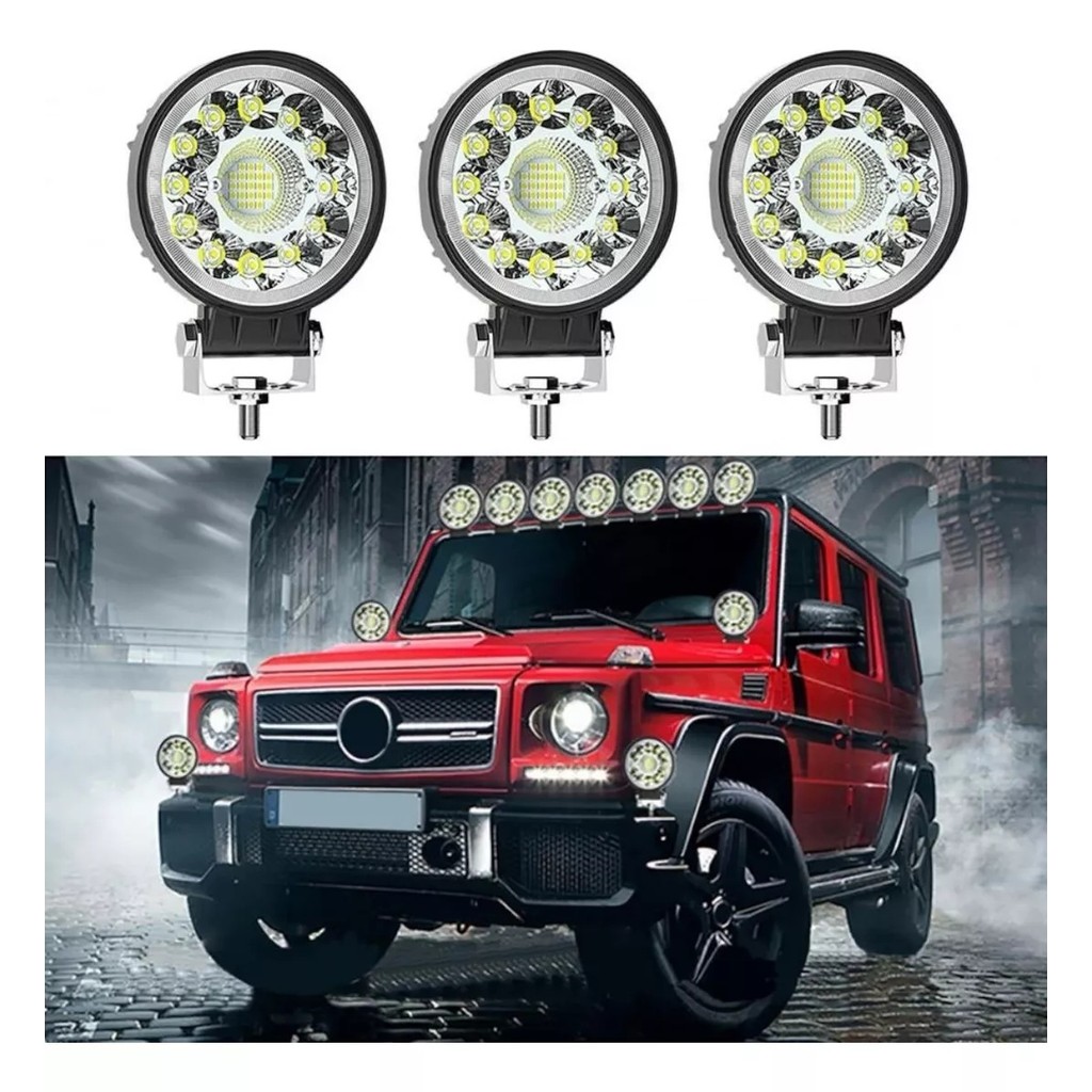 Unidade Farol de Milha Auxiliar Off Road 99w Redondo 42mm Flood