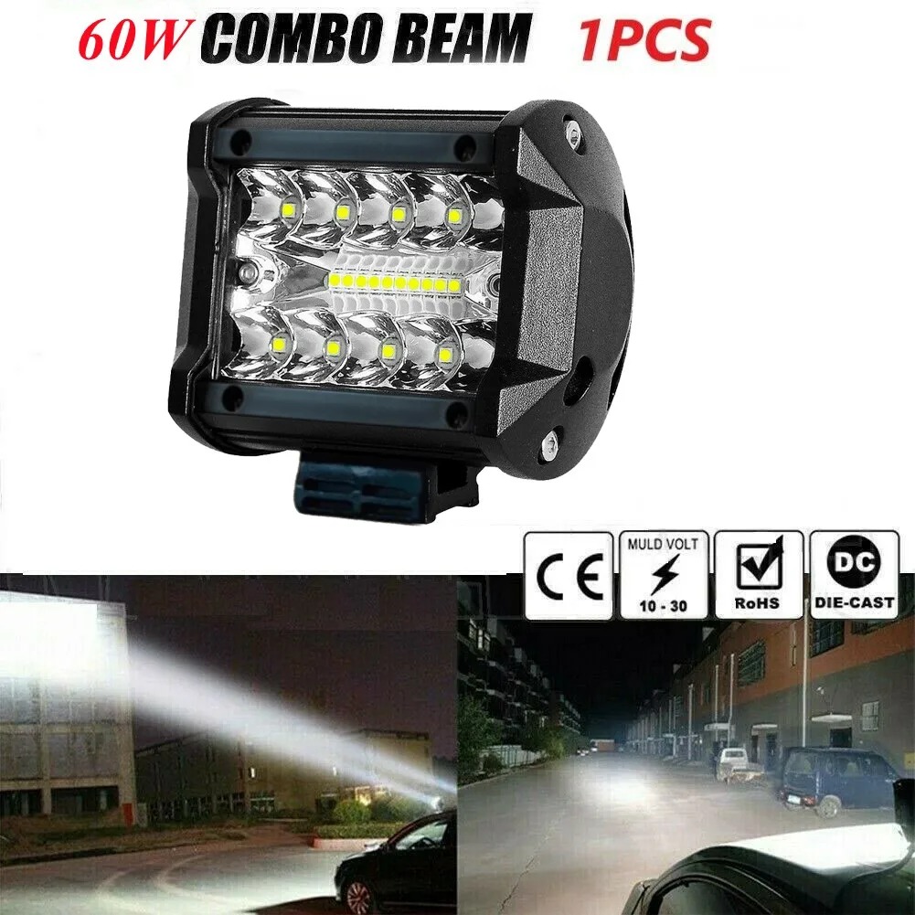 Luzes LED Pod 1pcs/2pcs 4 Polegadas Spot Flood Combo Lâmpadas De Trabalho Para Caminhão ATV Jeep