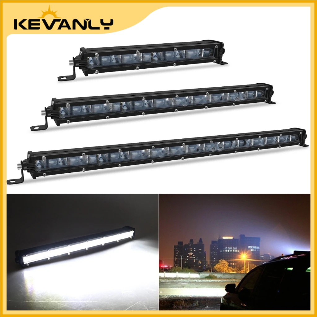 Barra De Luz LED Kevanly Super Slim 8 14 20 Polegadas 12v 24v Spot Flood Off Road Trabalho Para Carro Suv
