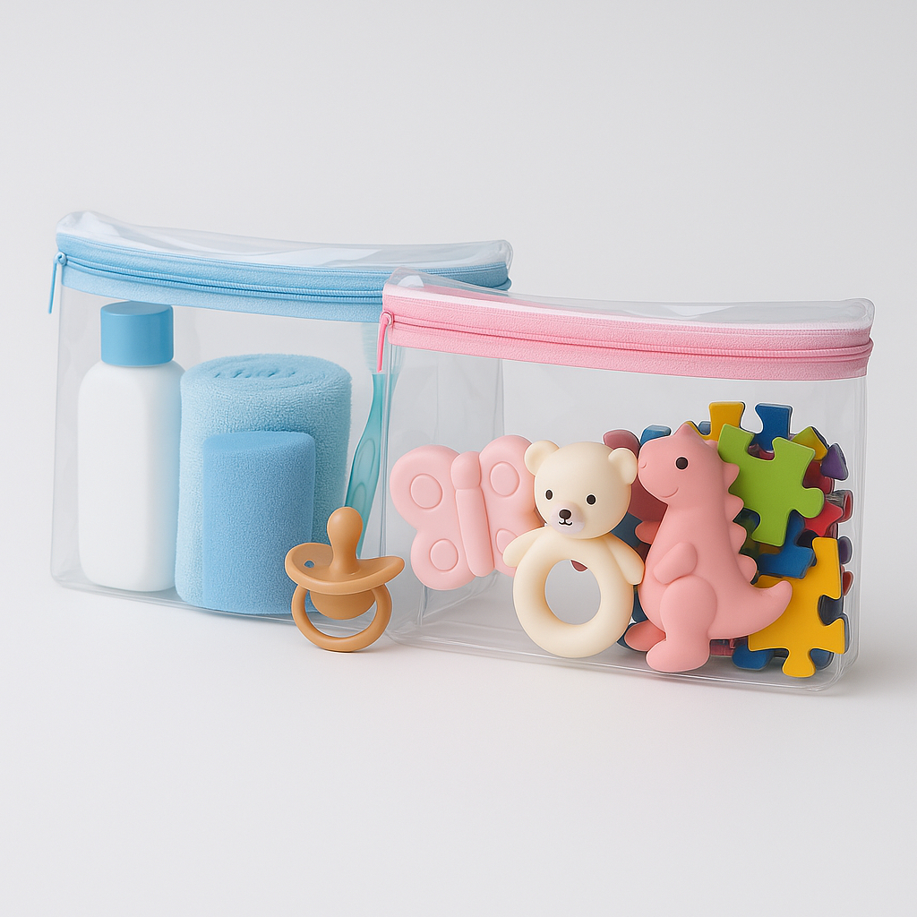 Kit c/15 und Necessaire Organizador Infantil - Rosa  Azul Branco -Perfeito para Guardar Utensílios