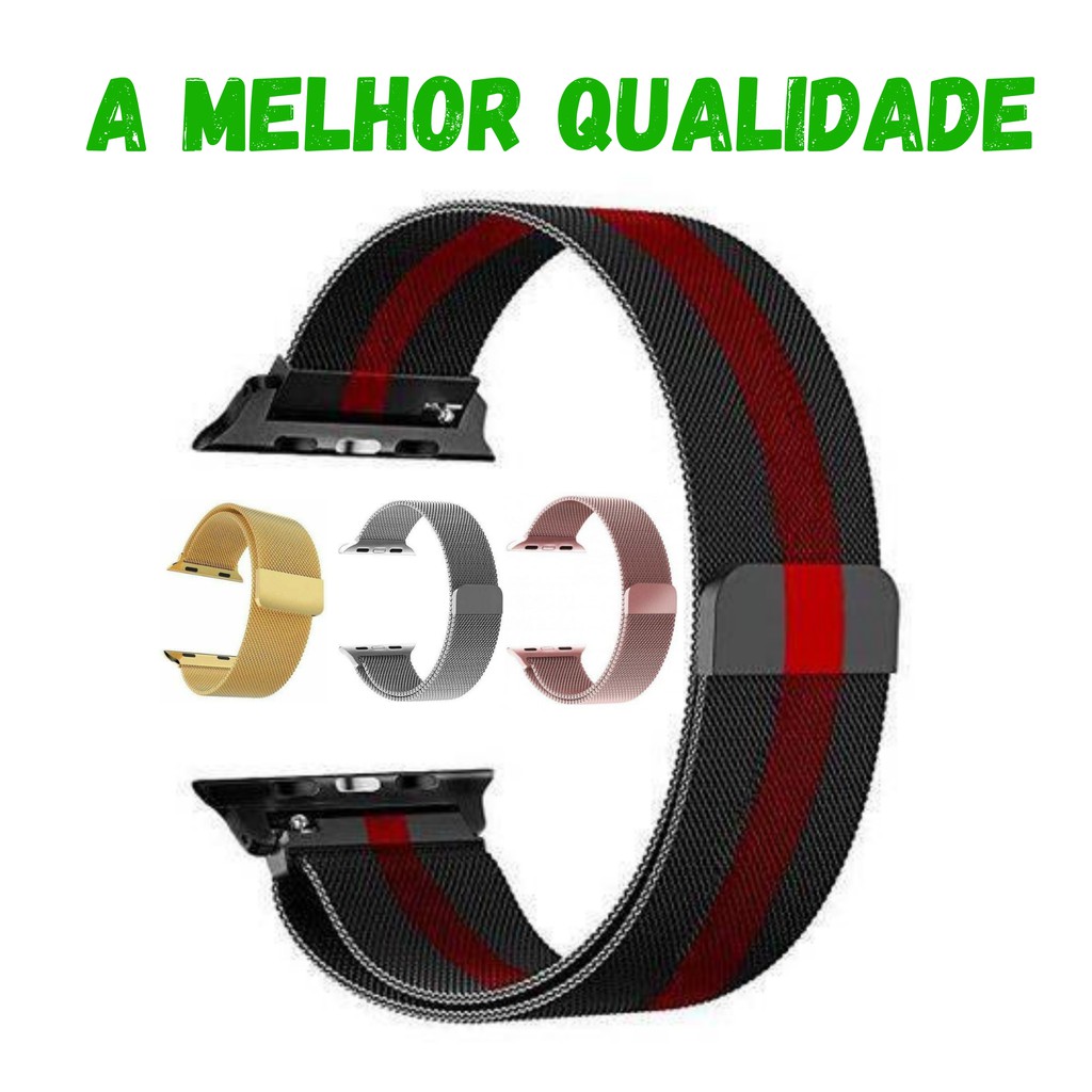 Pulseira Metal Fecho Magnetico Aço Smartwatch Apple Watch Iwo t500 x8 12 13 16 pró x7 relogio 38MM 44MM Top