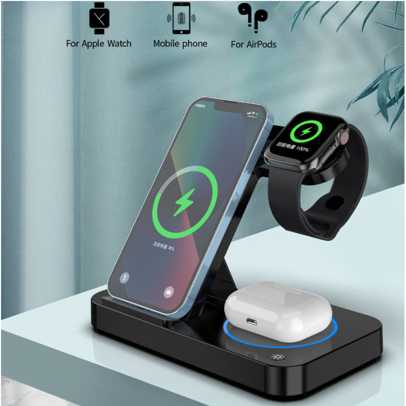 Estação De Carregamento Sem Fio Para Apple : Suporte De Carregador De Telefone 3 Em 1 iPhone 17-11 Pro Max , Watch Ultra