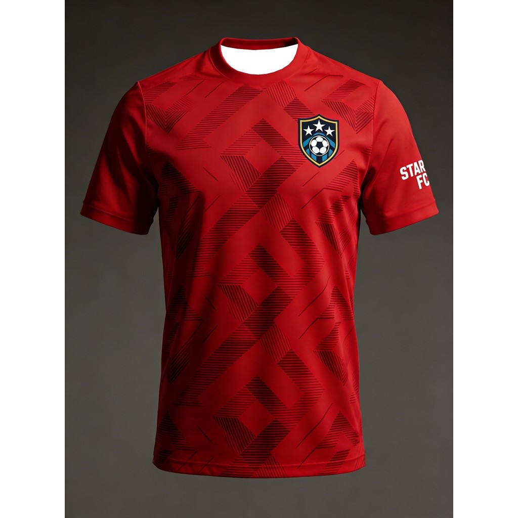 STAR FC Diamond Dark Pattern Jersey Professional Competition Grade Respirável Futebol Manga Curta Textura High-End Camis