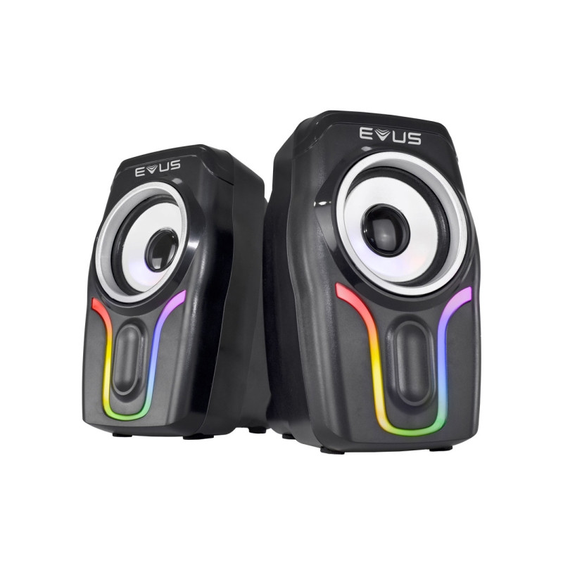 Caixa de Som Gamer 3W USB P2 RGB Color Wave Evus AS-225D