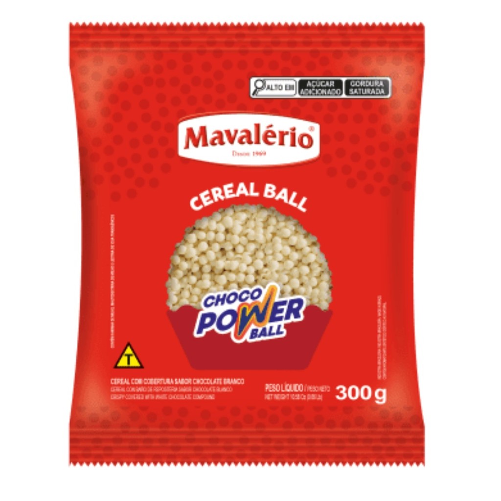 CHOCOLATE POWER BALL MINI BRANCO 300 GR MAVALERIO