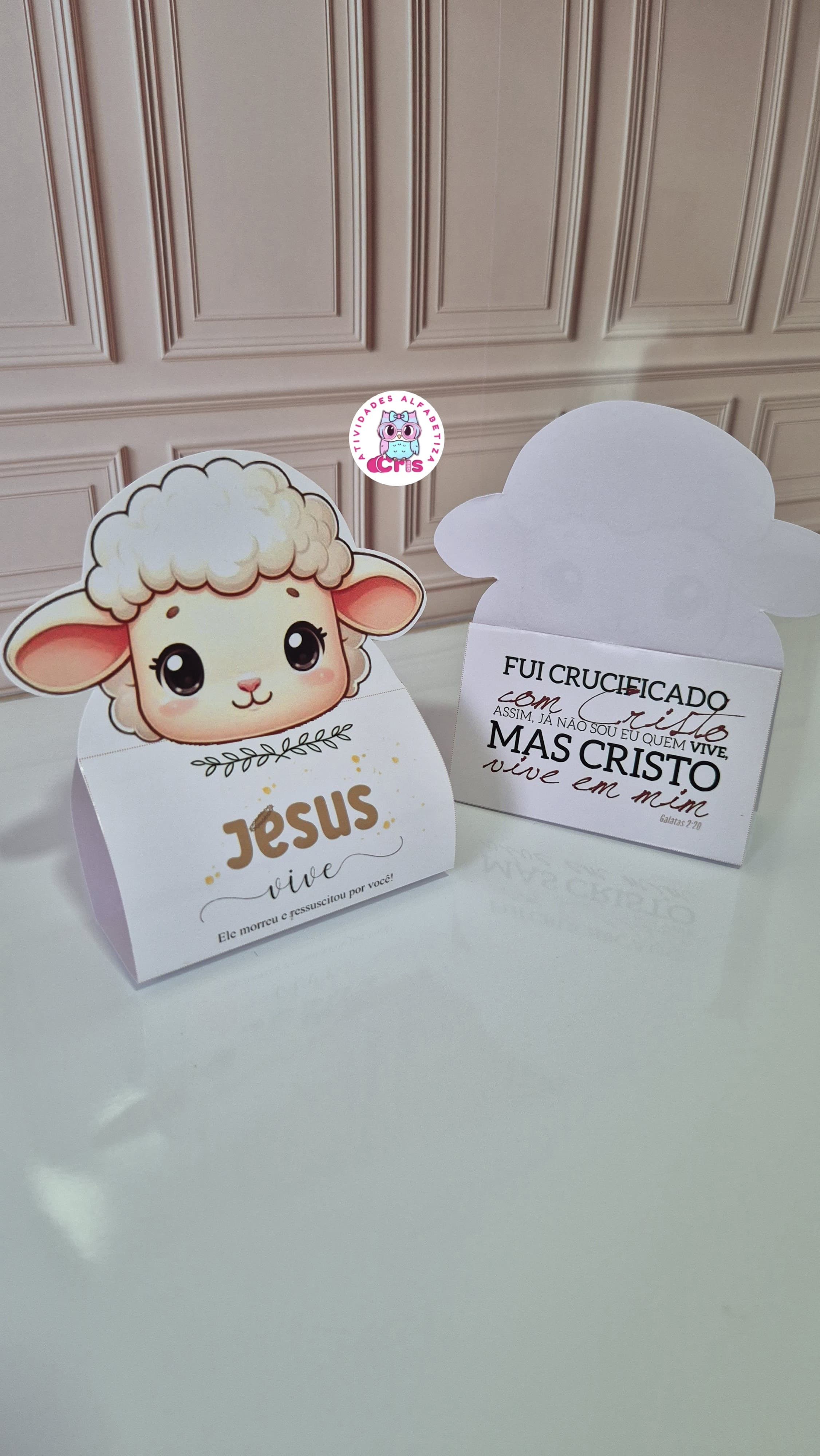 CARTÃO PÁSCOA CORDEIRO porta bom-bom