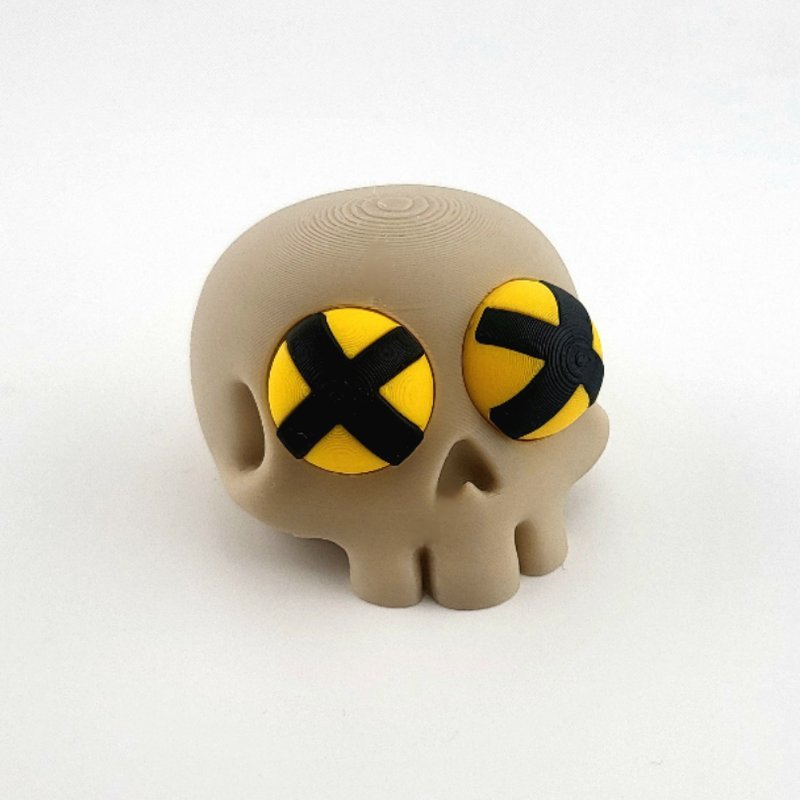 Caveira Kawaii 3D Decoração Criativa Presente Divertido