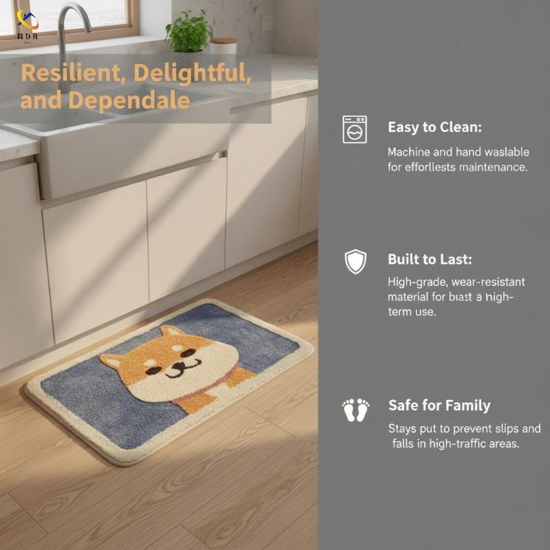 [Hdr] Tapete Fofo Kawaii Antiderrapante Absorvente Bastante Seco Macio Para Entrada De Banheiro Quarto Dormitório Decora