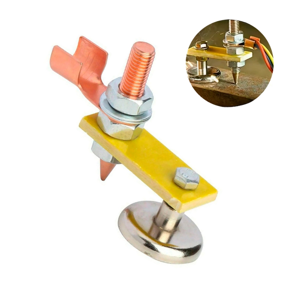 Grampo De Aterramento Magnético Para Máquina de Solda Com Base Imã Eletrodo Revestido Mig Tig