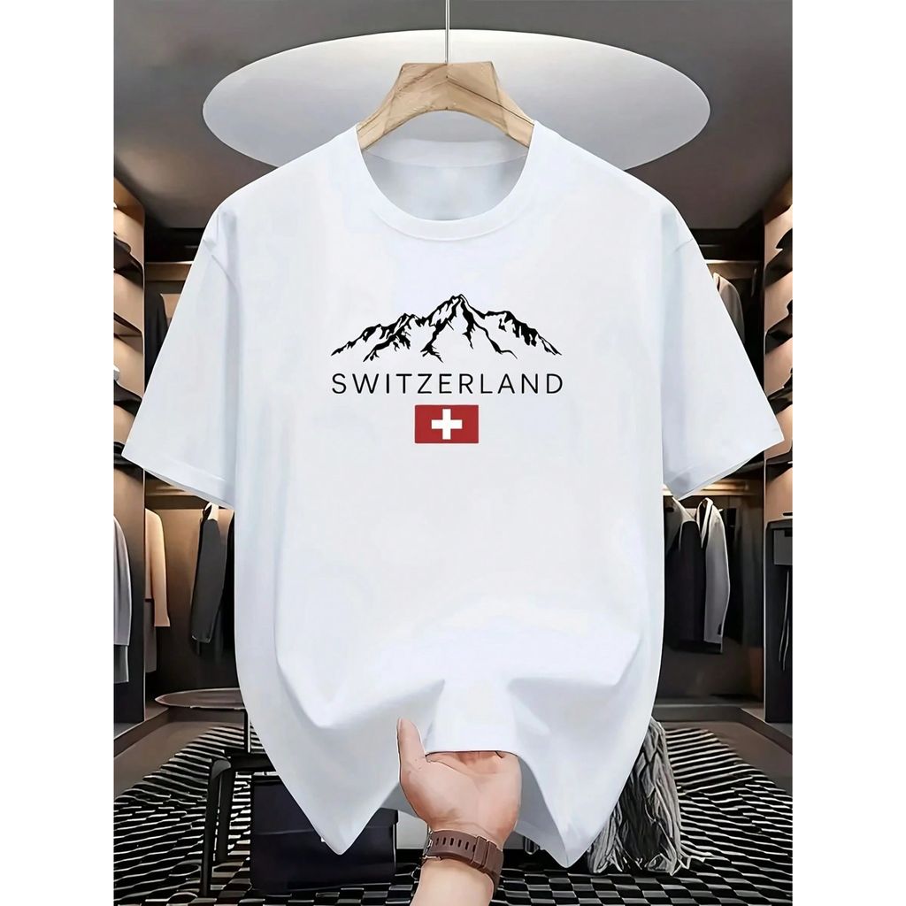 Camiseta Masculina Switzerland Camisa Premium 100% Algodão Lançamento