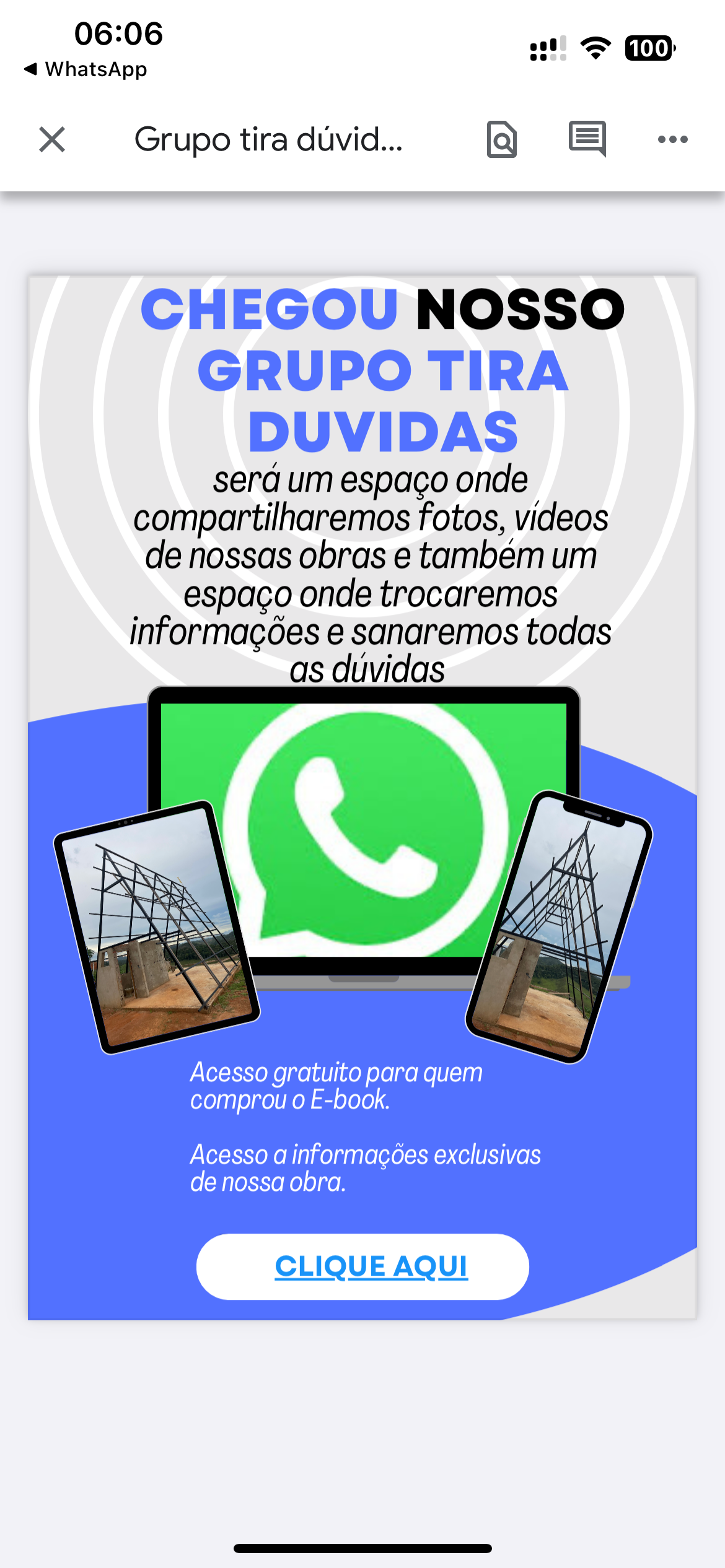Grupo tira dúvidas Cabana A-frame