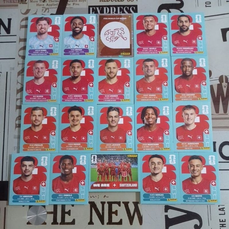 Suiça (Switzerland)- Figurinhas Originais Avulsas Copa do Mundo Fifa 2026 (SUI) (venda unitária)