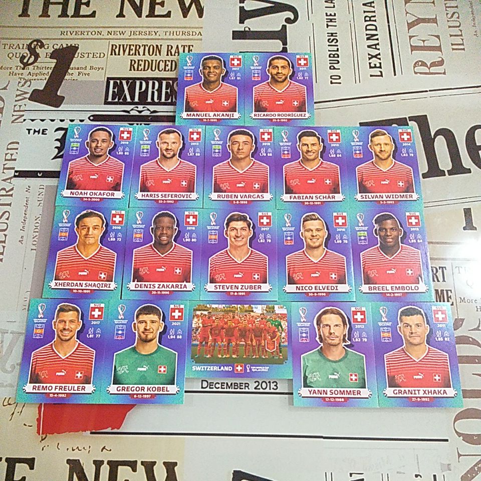 Switzerland (Suiça) - Figurinhas Avulsas Originais Copa do Mundo Qatar 2022