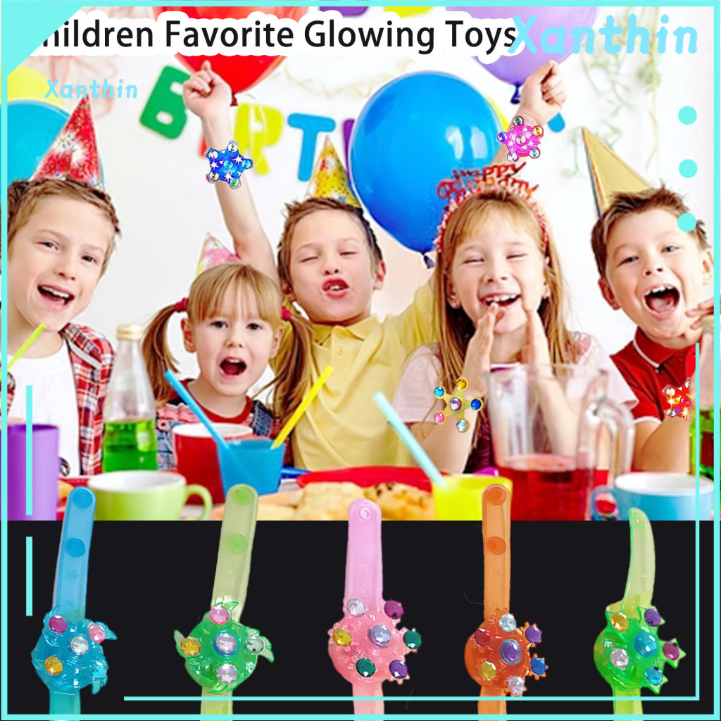 Glowing Toys for Kids Children Favorite 5 Pcs Glow-in-the-dark Fidget Spinner Bracelets – Fun Quick Spinning Toy Watch