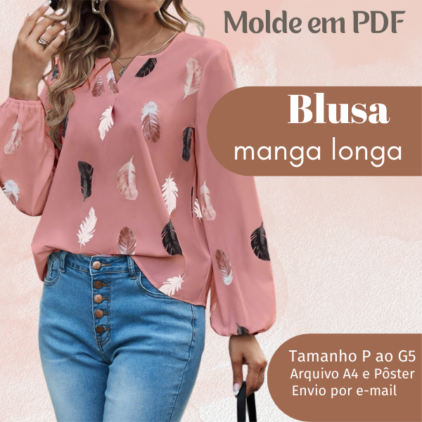 MOLDE EM PDF BLUSA MANGA LONGA