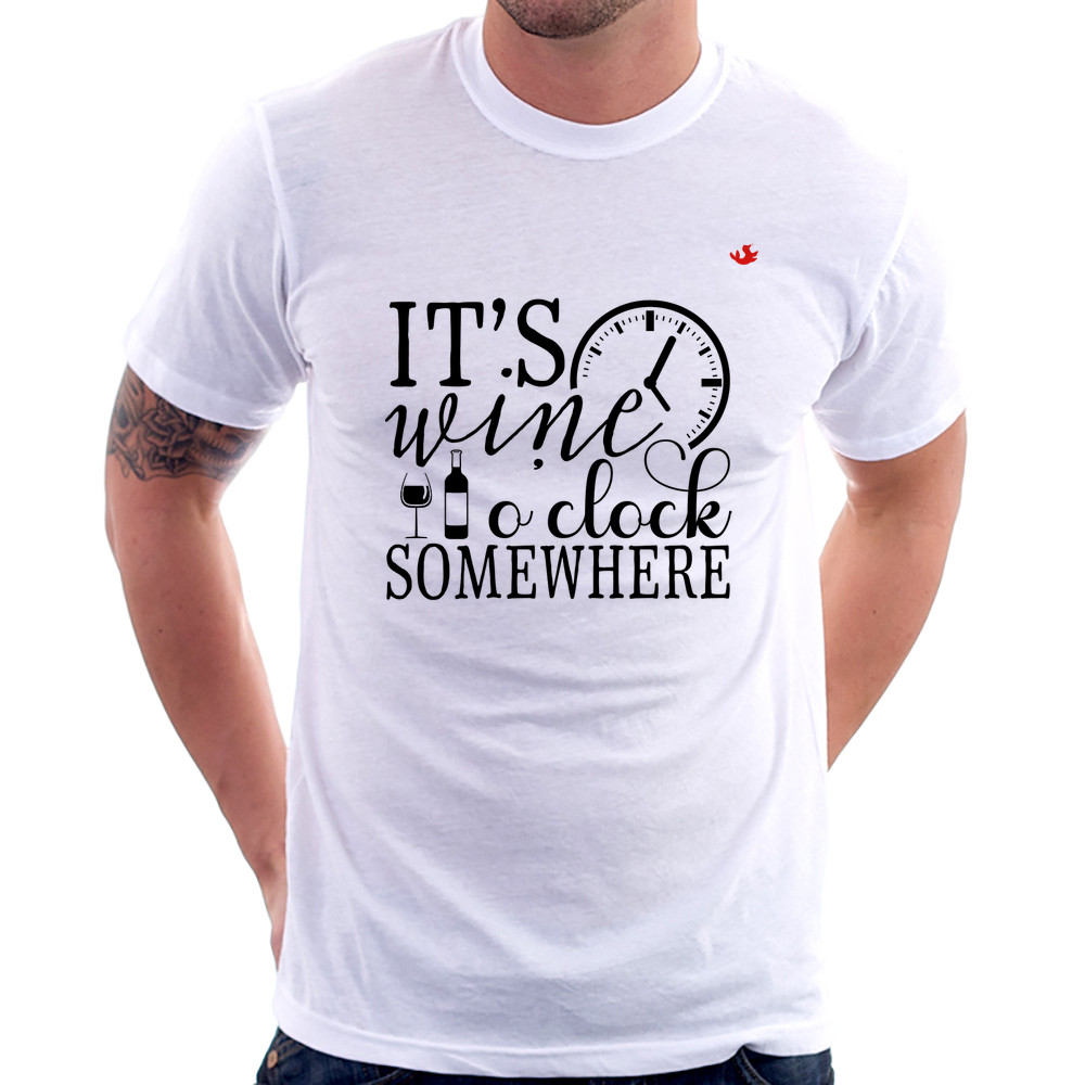 Camiseta It's wine o'clock somewhere Camisa Masculina