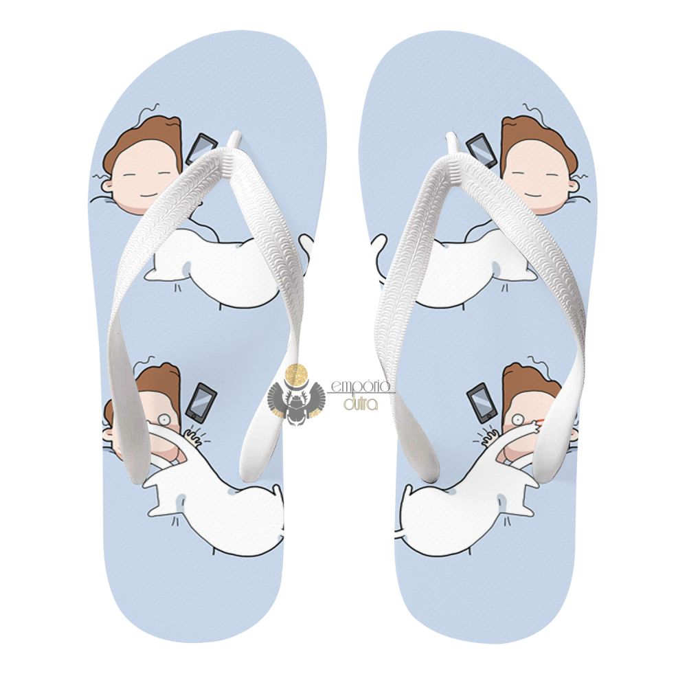 Chinelo adulto ou infantil Cats makes the best alarm clock