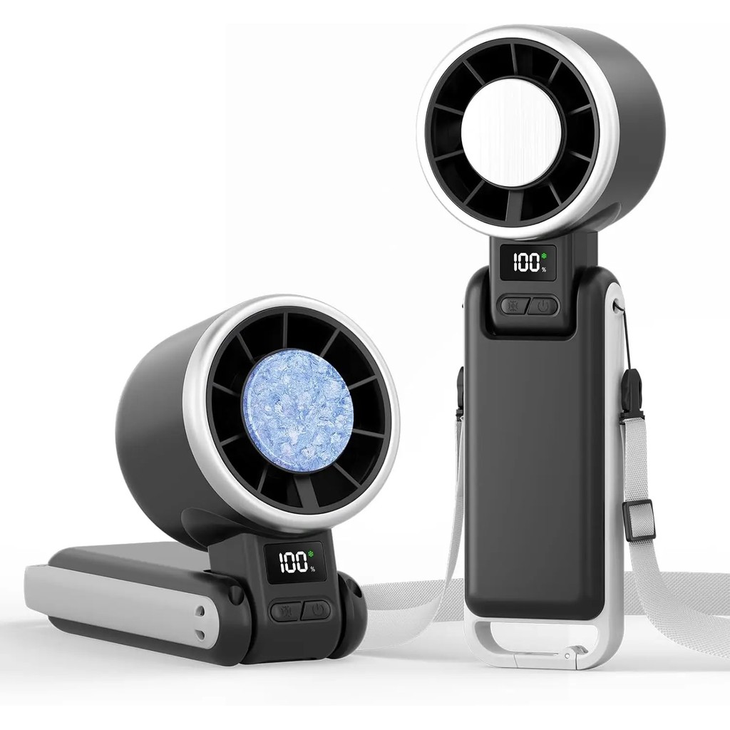 Ventilador Portátil 11780PRM com Bateria de 4000mAh, Ventilador Turbo Dobrável de Mesa para Estudantes, Ventilador de Mã