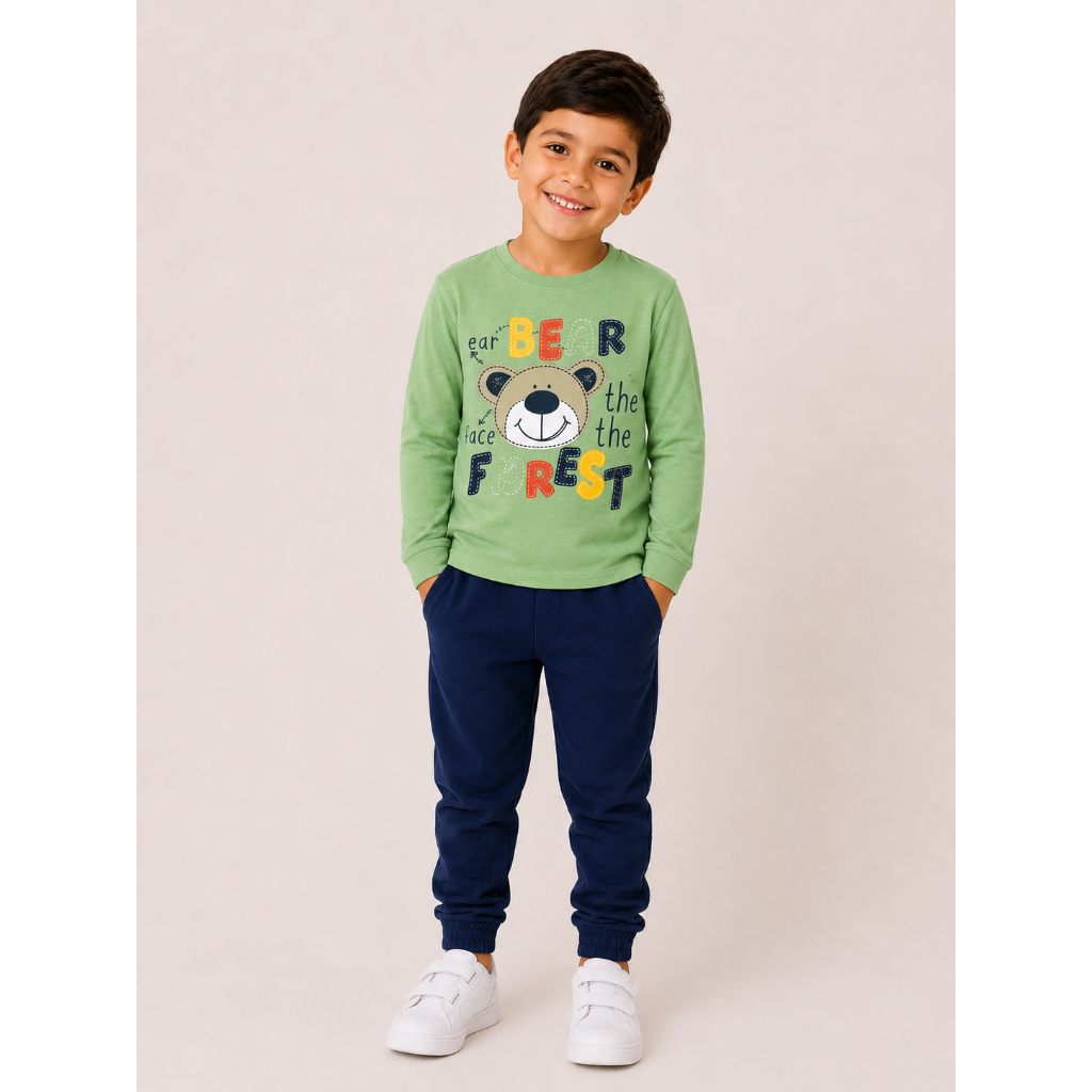 Conjunto Moletinho Infantil Masculino Bear Forest