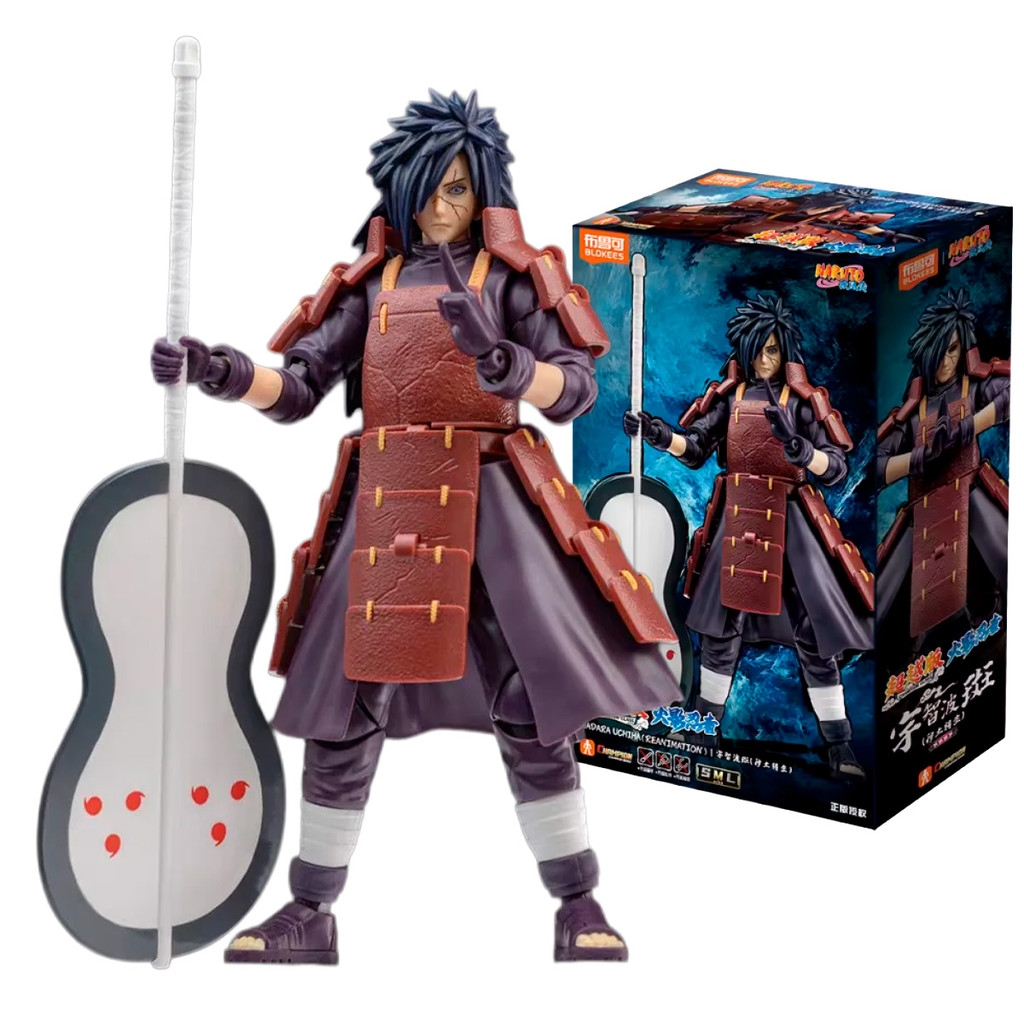Boneco Articulado Montável Blokees Naruto Champion Class Madara Uchiha Colecionável Model Kit