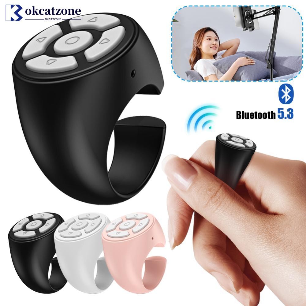 OKCATZONE Portátil Blutooth Controle Remoto Rolagem Dedo Vídeo Para Celular Selfie Stick Página Automática Controlador D