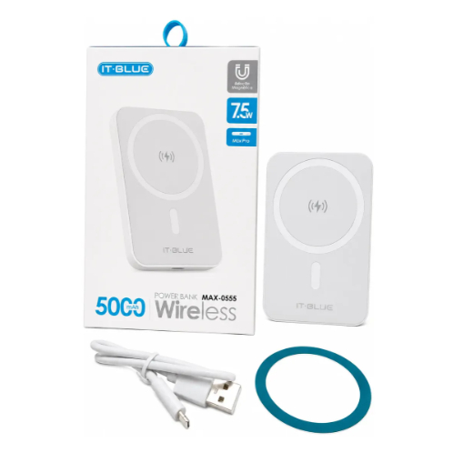 Carregador Portátil Power Bank  Indução 5000mah Wireless 7.5w
