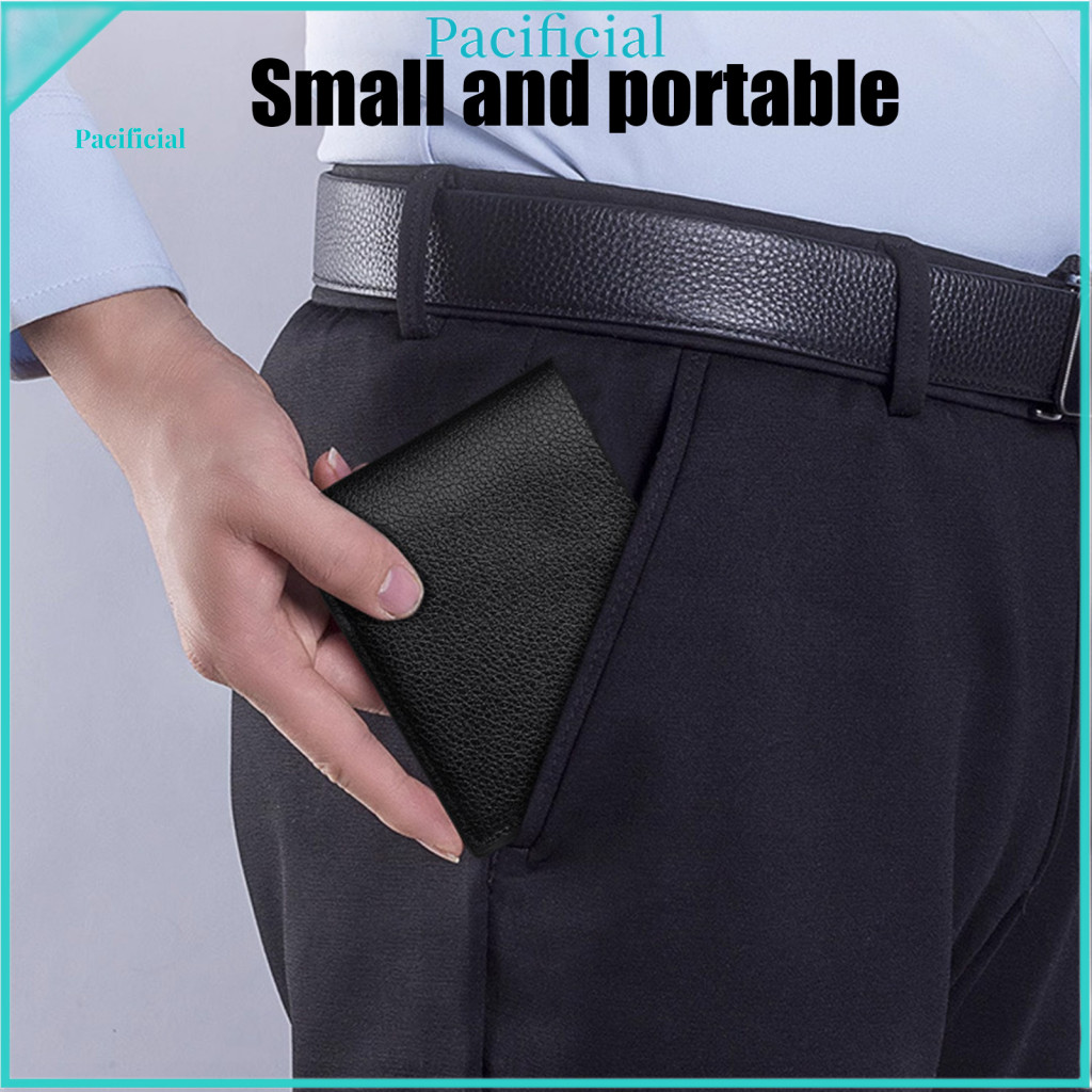 Minimalist Faux Leather Wallet High-quality for Men Men's Slim Foldable Credit Card Holder with Multiple Pockets for Bus