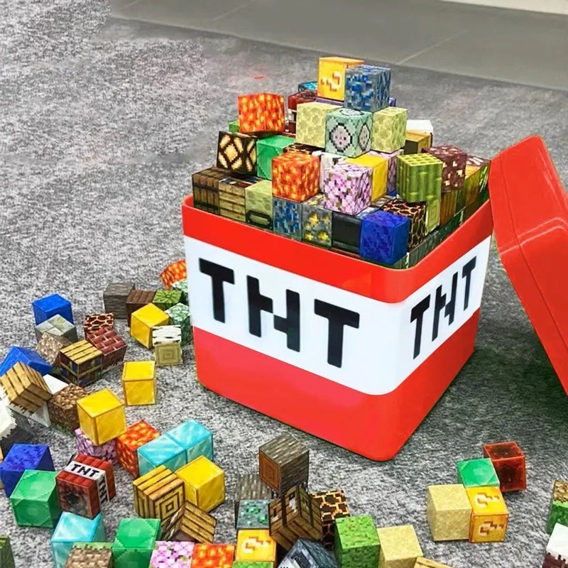 60/120pcs Novos Blocos De Construção Magnéticos Mine World Magnet Cube Set Para Menino Menina Criança Idade 3 + Modelo D