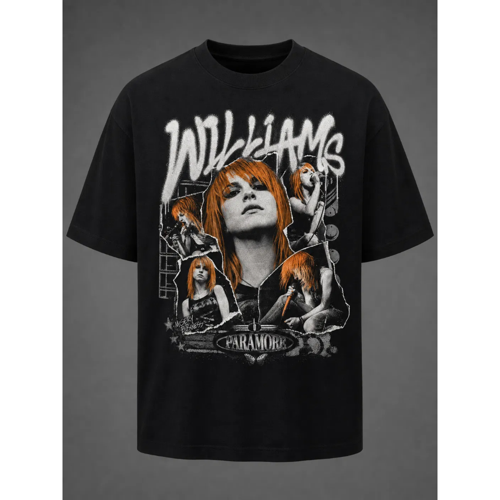 Camiseta 100% Algodão Unissex Hayley Williams em Misery Business Banda Paramore Estilo Streetwear
