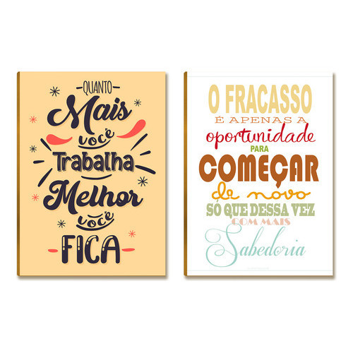 Kit 2 Placas Mdf Decoração Inspiradora Para Home Office Dc29