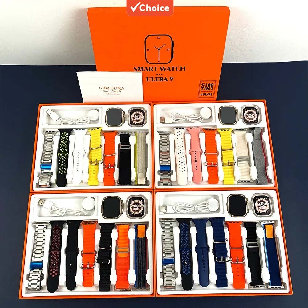 S100 Ultra 2 Novo Smartwatch 7 Em 1 Alças 49mm Full Touch Screen Sport