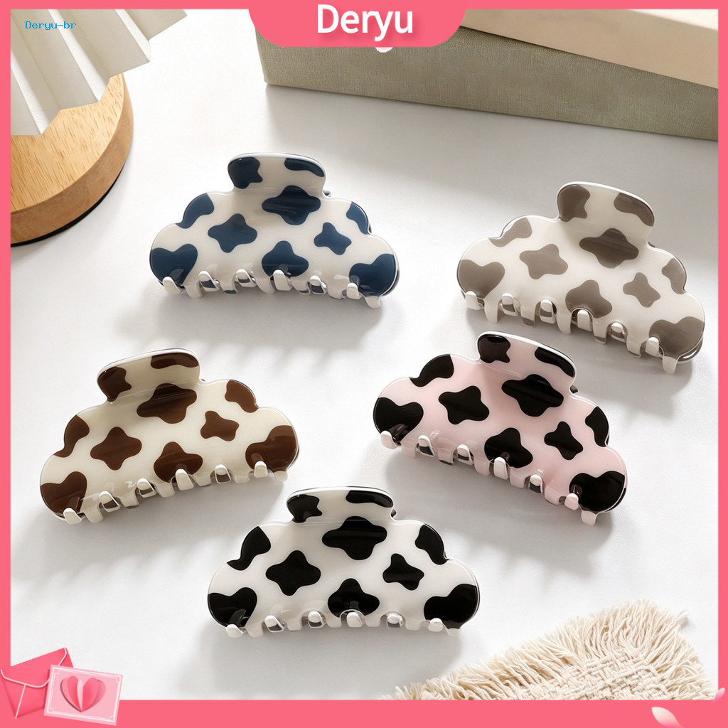 Versatile Hair Styling Tools Cute Cow Print Accessories Claw Clip for Women and Girls – Cloud Shape Non-slip Strong fo