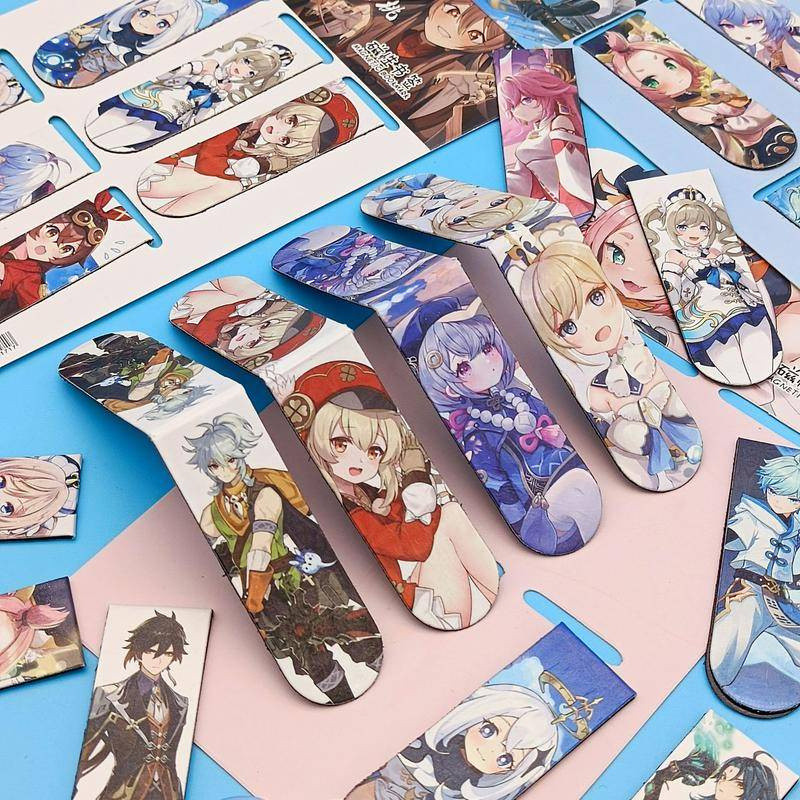 6item/Set of cute Genshin Impact themed magnetic bookmarks Thunder General、Ariyaka Uchiri、Heavy cloud、Kaidhara·Kazuhua s