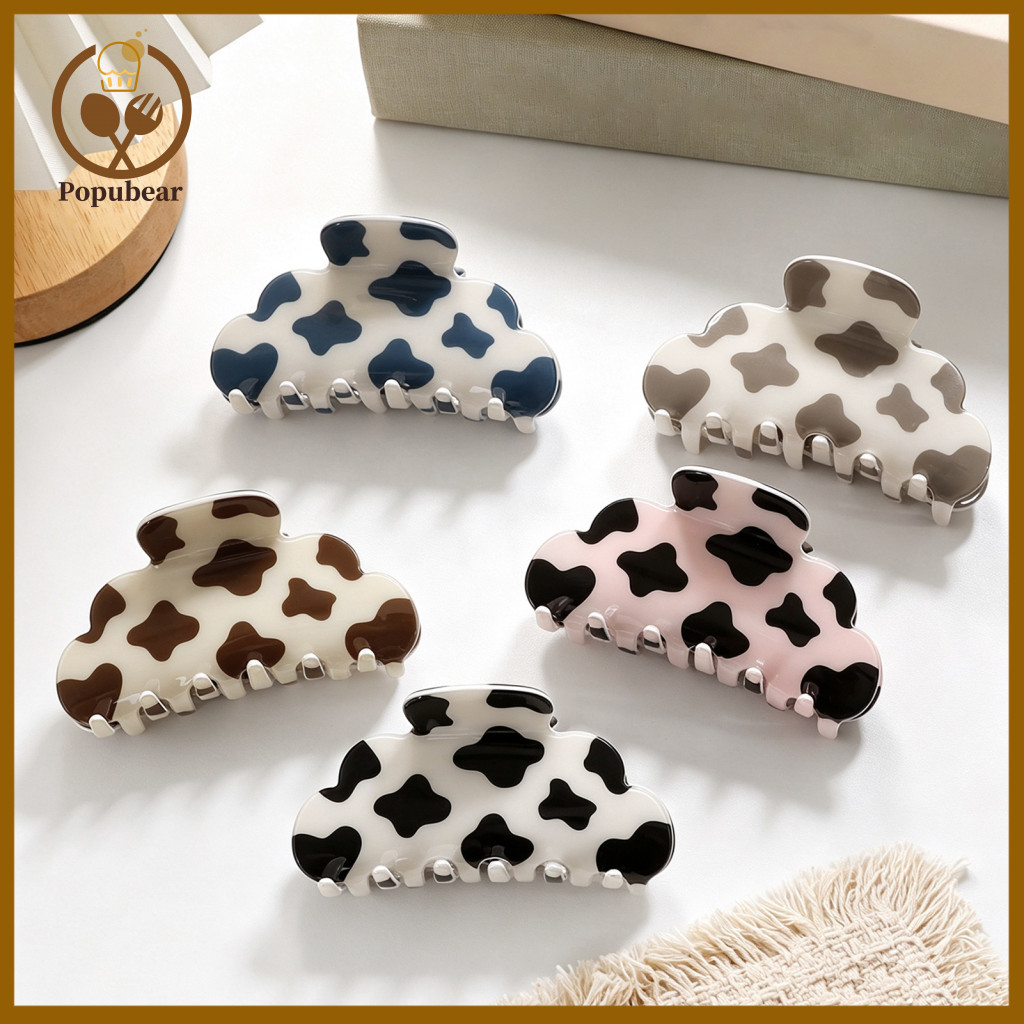 Hair Claw Clips for Thick Decorative Claws for Ponytails Cow Print Clip for Women and Girls – Cute Cloud Shape Non-sli
