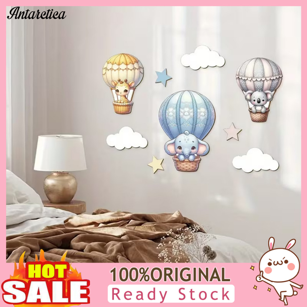 Kids Wall Decoration 3d Art for 9pcs Hot Air Balloon Set for Room Nursery Decor – Cute Clouds Stars Eco-friendly Baby