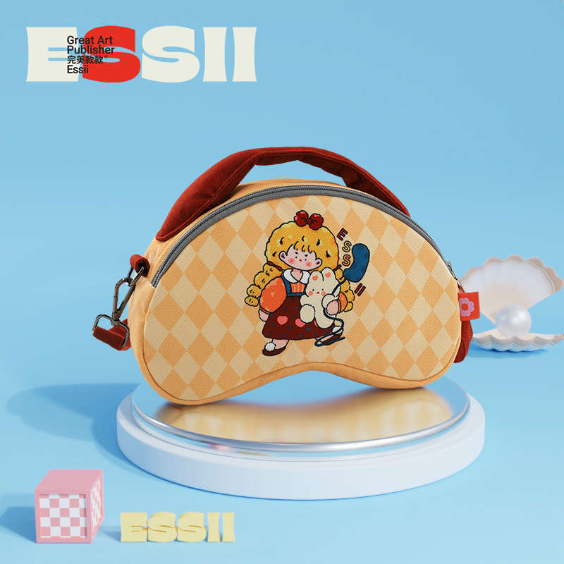 Estilo perfeito essii Peach Core Illustrator Co-Branded Cute Cartoon Impresso Bolsa de Ombro Diagonal Cloud Bag