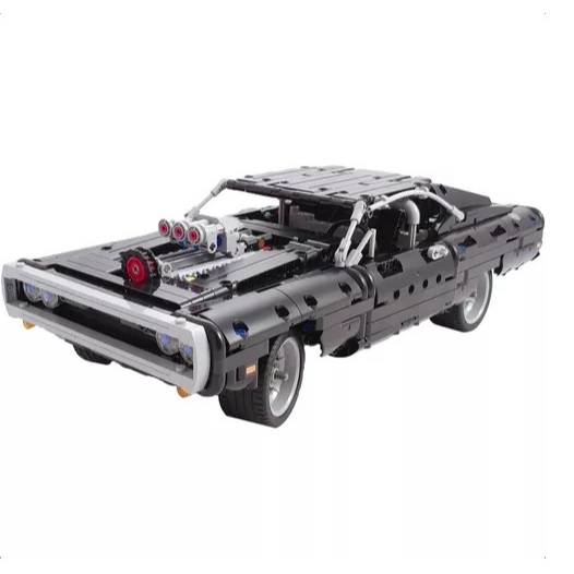 Bloco de Montar Dodge Charger + Suporte de Parede Racing Car Velozes e Furiosos