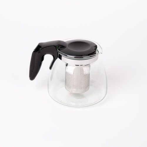 Chaleira de Vidro 350ml Preta Café Chá Cozinha Decoração