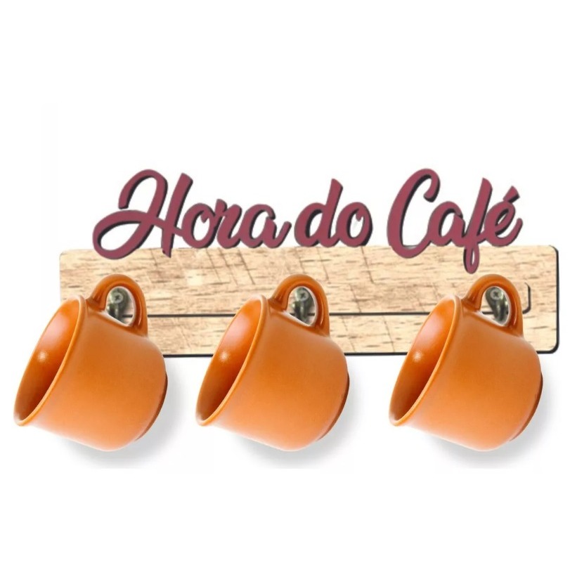 Suporte Porta Xícaras de Café e Pires Organização Decoração Mdf